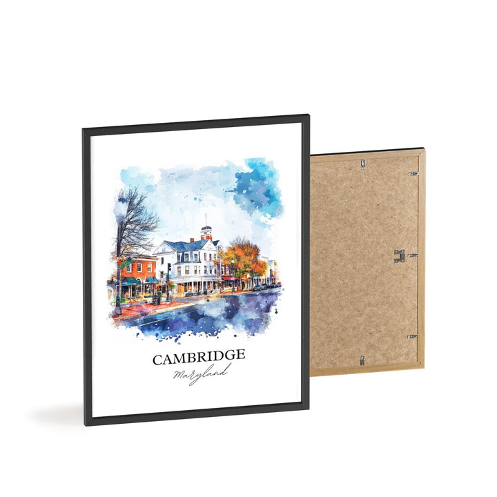 Cambridge MD Wall Art, Cambridge MD Print, Maryland Watercolor Art, Dorchester County Gift, Travel Print, Travel Poster, Housewarming Gift