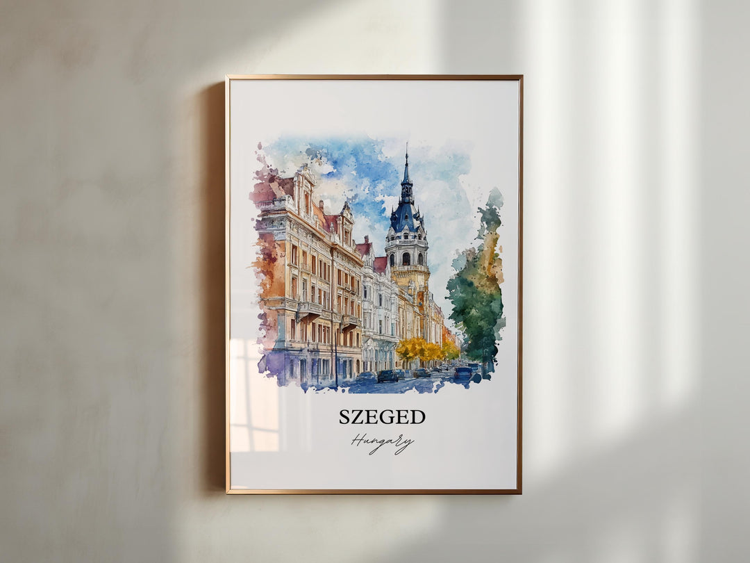 Szeged, Hungary – Watercolor Art Print