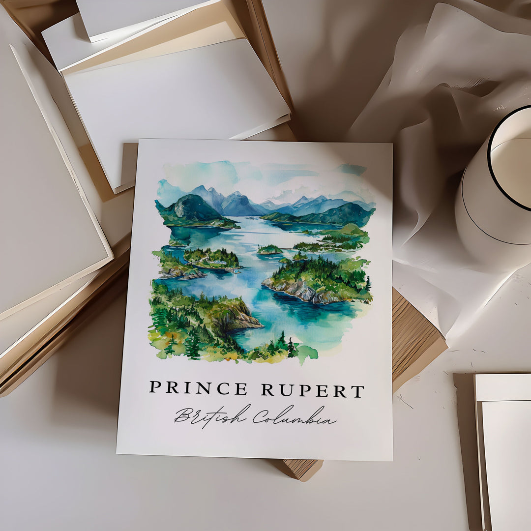 Prince Rupert, British Columbia – Watercolor Art Print