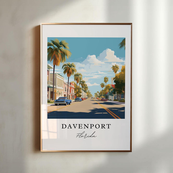 Davenport FL wall art - Florida, Davenport poster, Davenport Florida Wedding gift, Birthday present, Custom Text, Personalised Gift