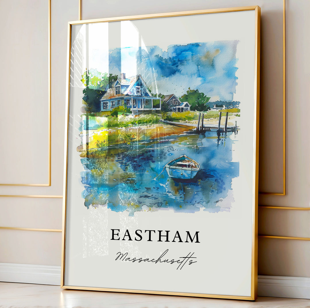 Eastham MA Wall Art, Barnstable MA Print, Eastham Watercolor, Cape Cod Mass. Gift,