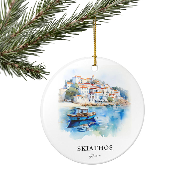 Skiathos Ornament: Unique Skiathos Greece Souvenir, Greece Xmas Decor, and Authentic Skiathos Greece Gift