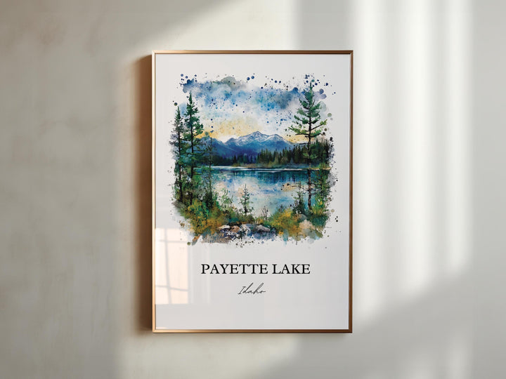 Payette Lake Wall Art, McCall Print, McCall Idaho Watercolor Art, Payette Lake ID Gift, Travel Print, Travel Poster, Housewarming Gift