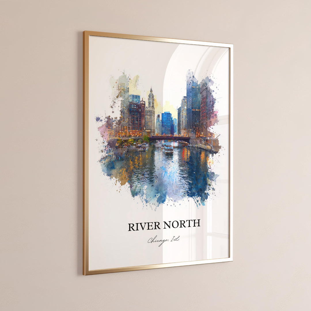 River North, Illinois – Watercolor Art Print