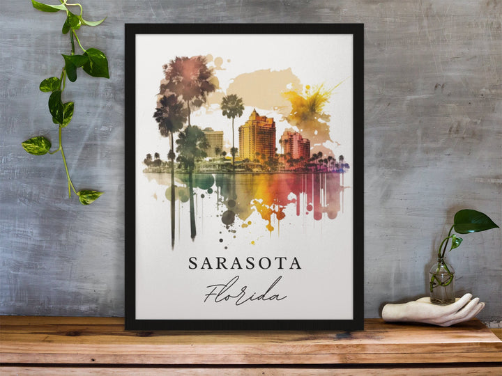 Sarasota Florida wall art - Florida, Sarasota poster, Sarasota Wedding gift, Sarasota FL Birthday present, Custom Text, Personalised Gift