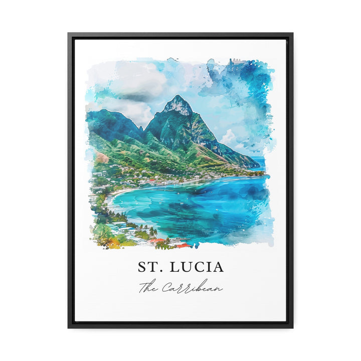 St. Lucia Wall Art, St. Lucia Print, St. Lucia Watercolor, Caribbean Island Gift,