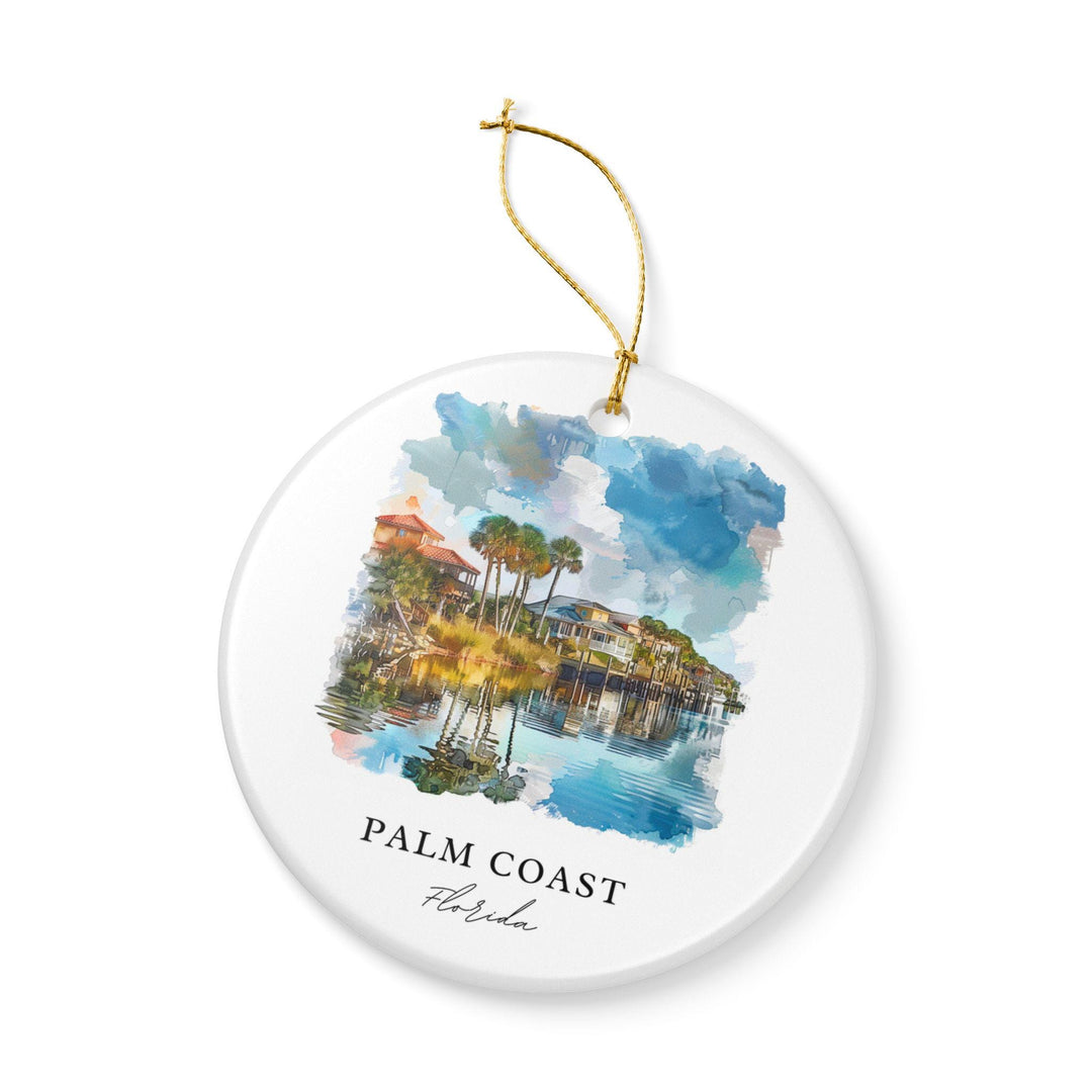 Palm Coast FL Ornament: Unique Palm Coast Souvenir, Palm Coast Florida Xmas Decor, and Authentic Florida Gift