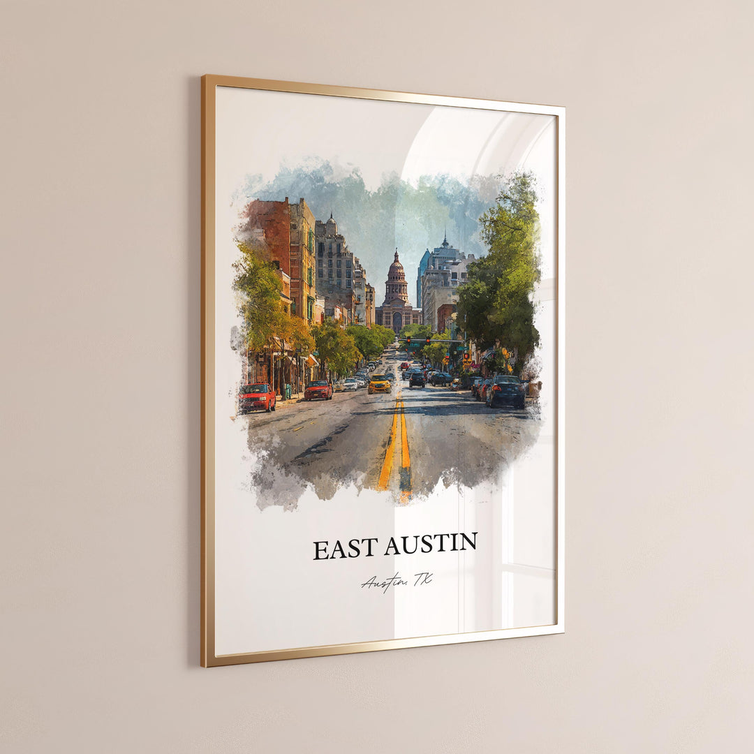 East Austin, Texas – Watercolor Art Print
