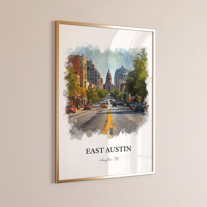 East Austin, Texas – Watercolor Art Print