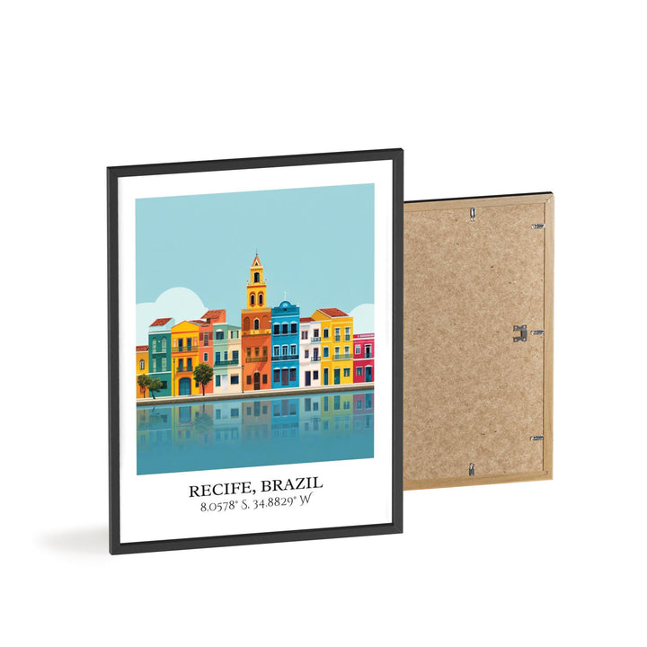Recife Brazil Art, Recife Retro Travel Art, Recife Brazil Home Decor, Brazil Gift, Brazilian Travel Art, Travel Prints, Housewarming Gift