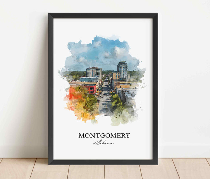 Montgomery, Alabama – Watercolor Art Print