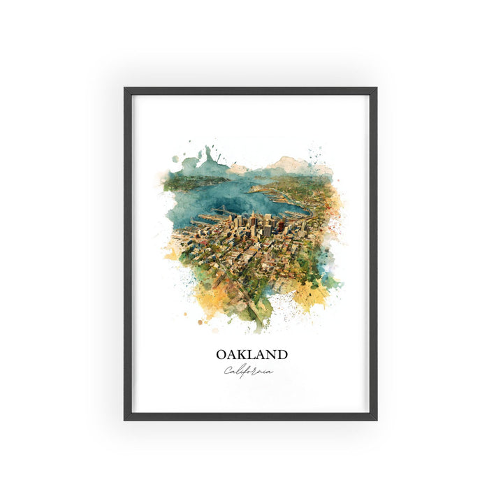 Oakland, California Wall Art, Oakland Print, California Watercolor Art, Bay Area California Gift, Travel Print, Travel Poster, Housewarming Gift