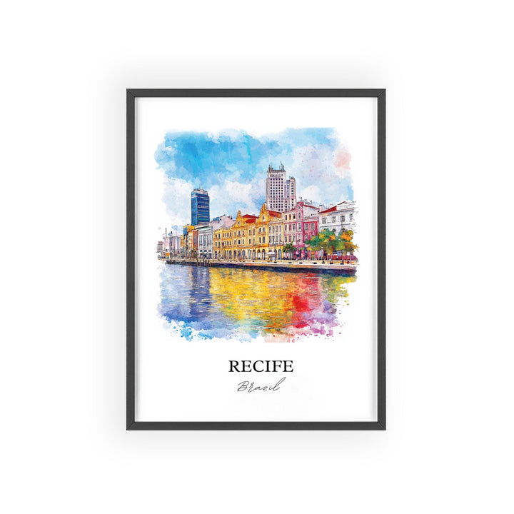 Recife Brazil Wall Art, Pernambuco Print, Brazil Watercolor Art, Recife Brazil Gift, Travel Print, Travel Poster, Housewarming Gift