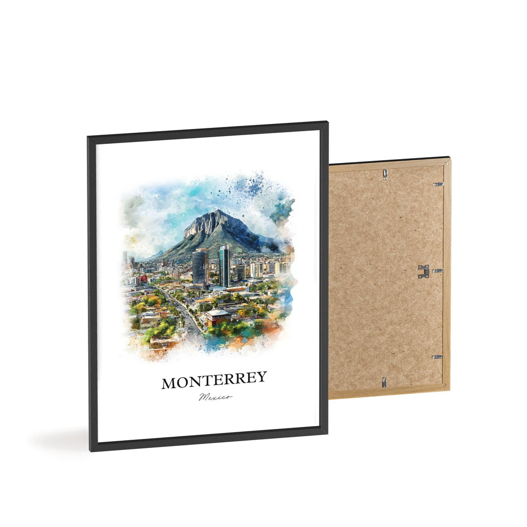 Monterrey Mexico Wall Art, Nuevo León Print, Mexico Watercolor Art, Monterrey MX Gift, Travel Print, Travel Poster, Housewarming Gift