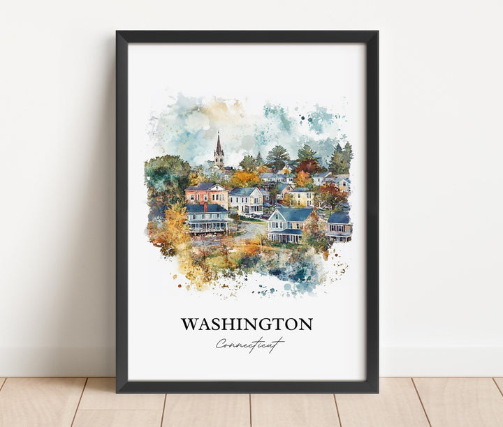 Washington CT Wall Art, Litchfield County Print, Connecticut Watercolor, Washington CT Gift, Travel Print, Travel Poster, Housewarming Gift