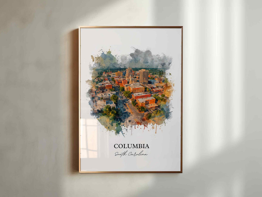 Columbia, South Carolina – Watercolor Art Print
