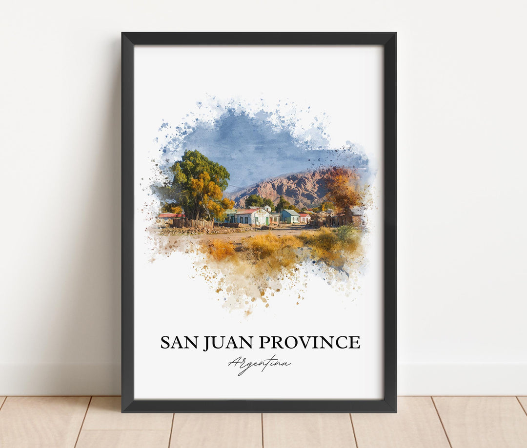 San Juan Argentina Wall Art, Argentina Print, Argentina Watercolor, San Juan Province Gift, Travel Print, Travel Poster, Housewarming Gift