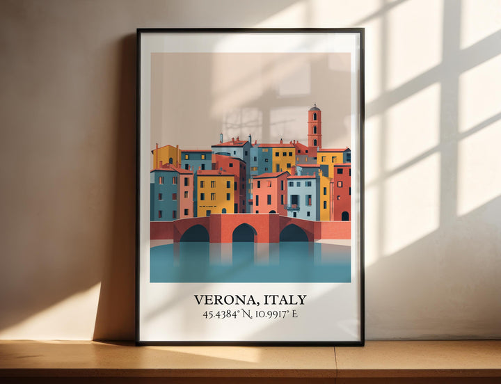 Verona Italy Art, Verona Retro Travel Art, Verona Home Decor, Verona Italy Gift, Italy Travel Art, Travel Prints, Housewarming Gift