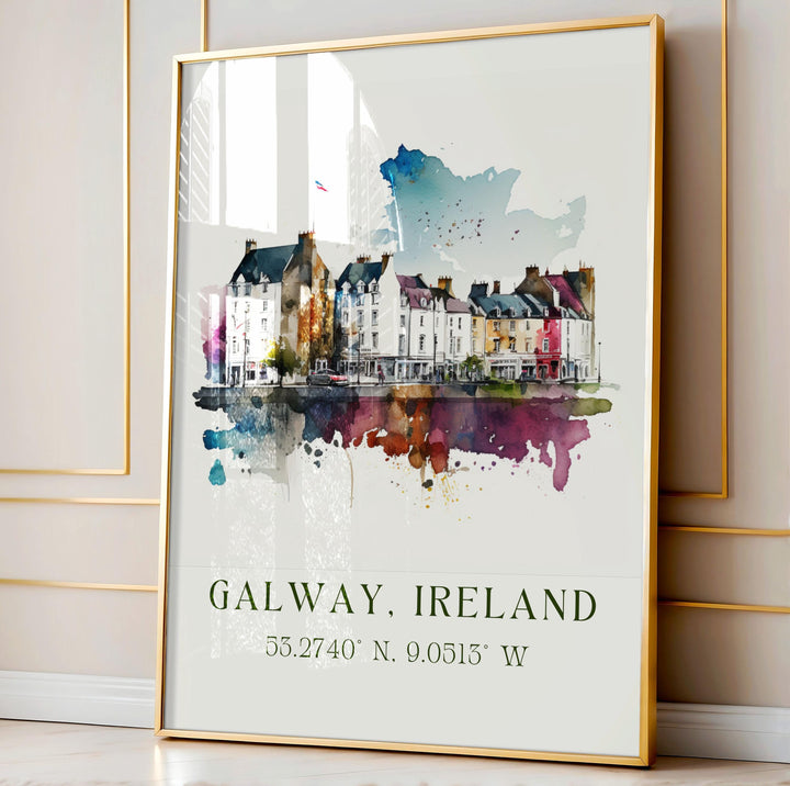 Galway Ireland wall art - Ireland, Galway poster, Galway Wedding gift, Galway Birthday present, Custom Text, Personalised Gift