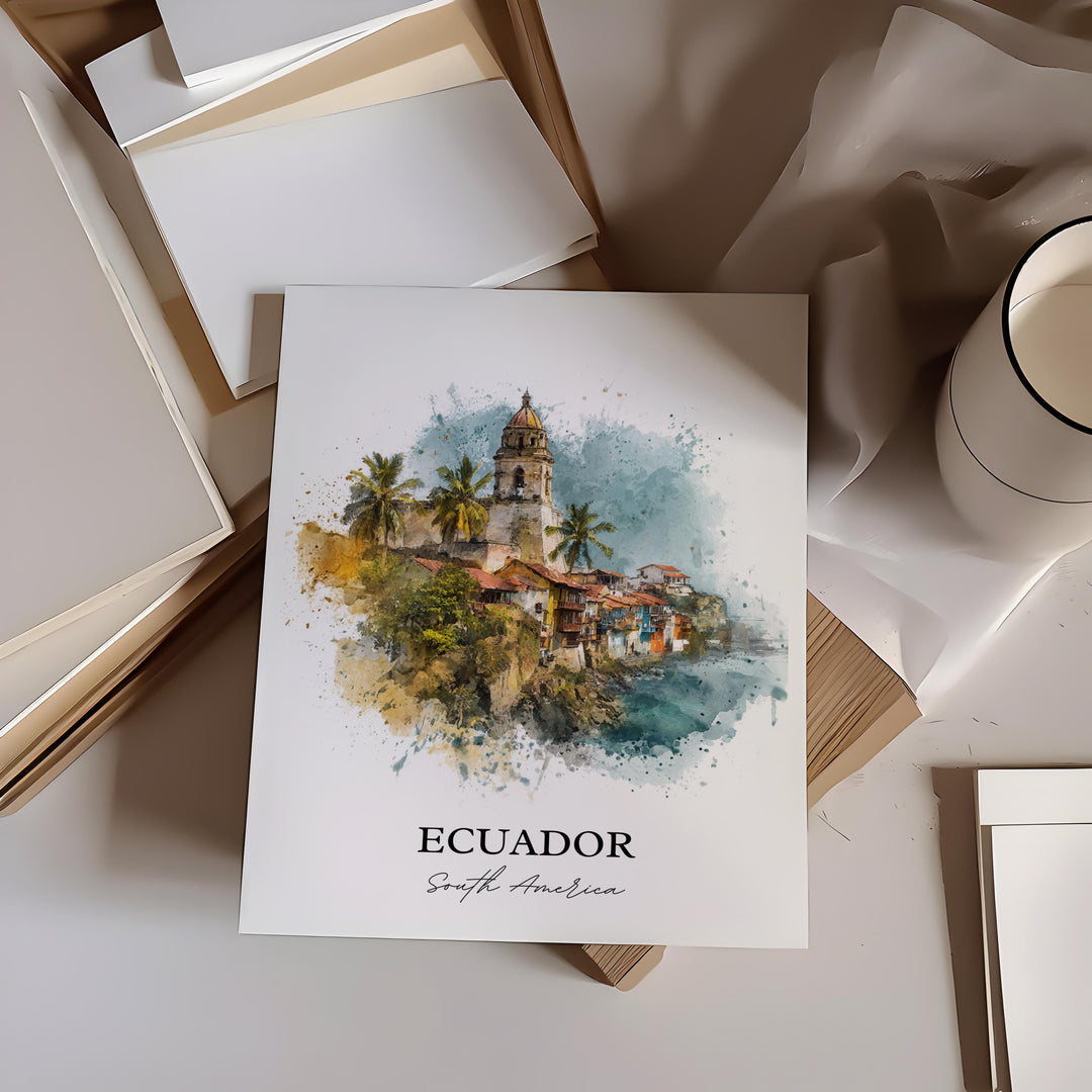Ecuador, South America – Watercolor Art Print