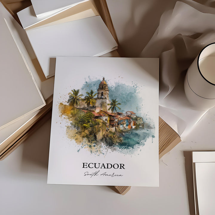 Ecuador, South America – Watercolor Art Print