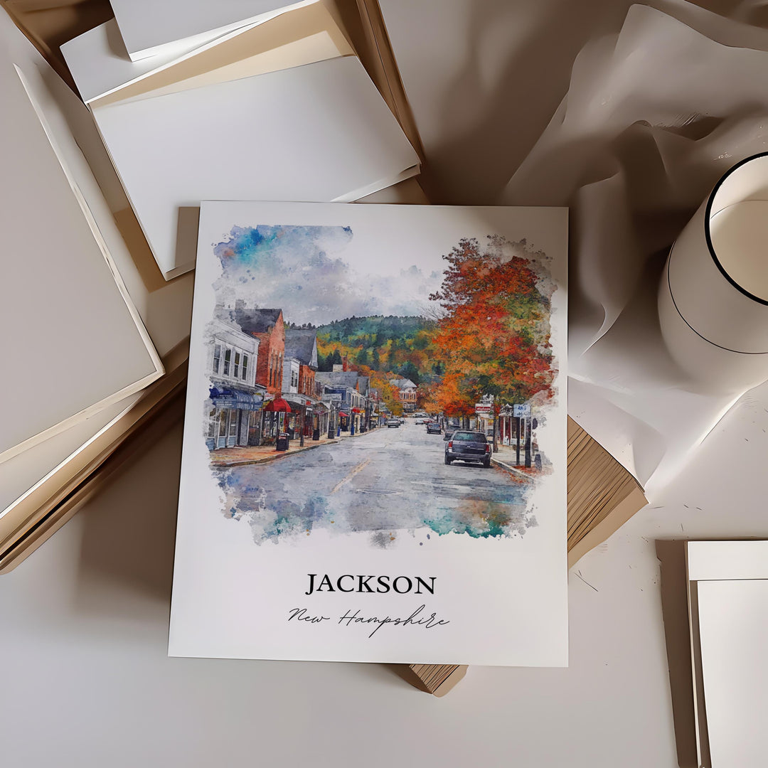 Jackson NH Wall Art, Carroll County Print, New Hampshire Artwork, Jackson New Hampshire Gift, Travel Print, Travel Poster, Housewarming Gift