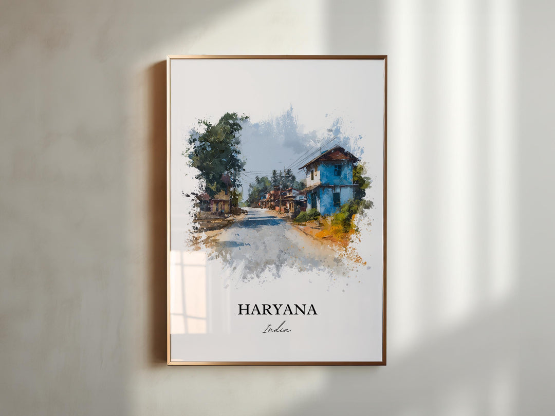 Haryana India Wall Art, Haryana Print, Haryana India Watercolor Art, India Gift, India Travel Print, Travel Poster, Housewarming Gift
