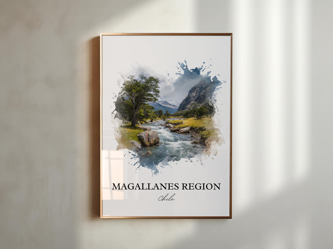 Magallanes Region Wall Art, Última Print, Chile Watercolor Art, Magallanes Chile Gift, Chile Travel Print, Travel Poster, Housewarming Gift