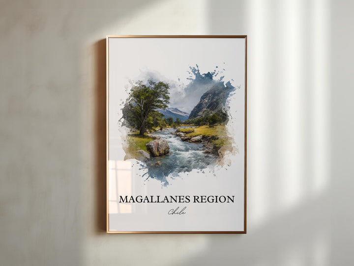 Magallanes Region Wall Art, Última Print, Chile Watercolor Art, Magallanes Chile Gift, Chile Travel Print, Travel Poster, Housewarming Gift