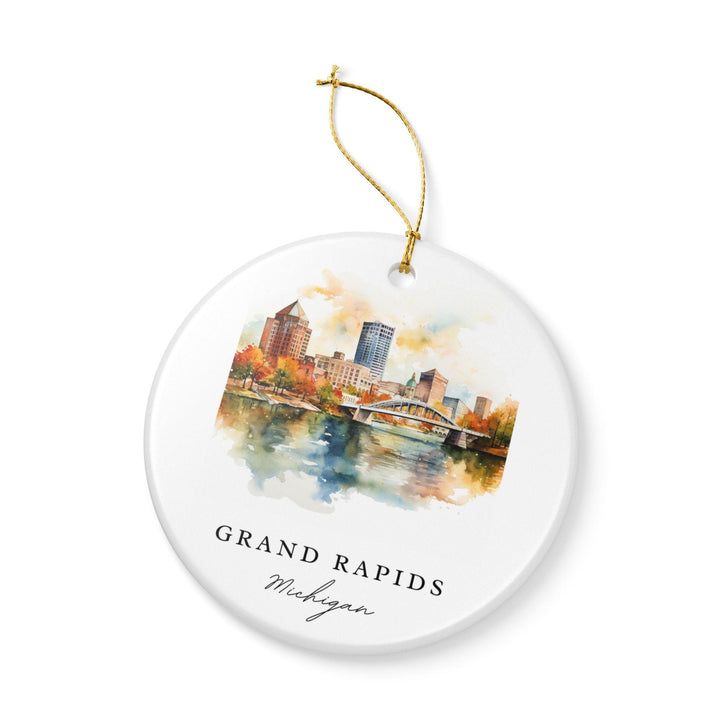 Grand Rapids MI Ornament: Unique Grand Rapids Souvenir, Grand Rapids Xmas Decor, and Authentic Grand Rapids Michigan Gift