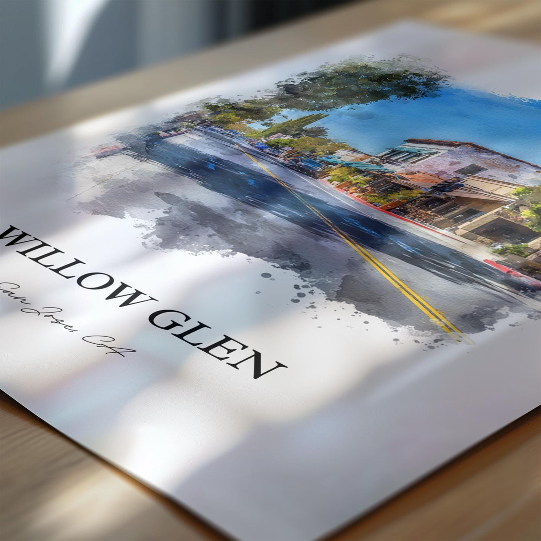 Willow Glen, California – Watercolor Art Print