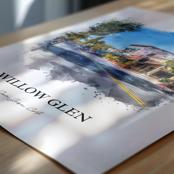 Willow Glen, California – Watercolor Art Print