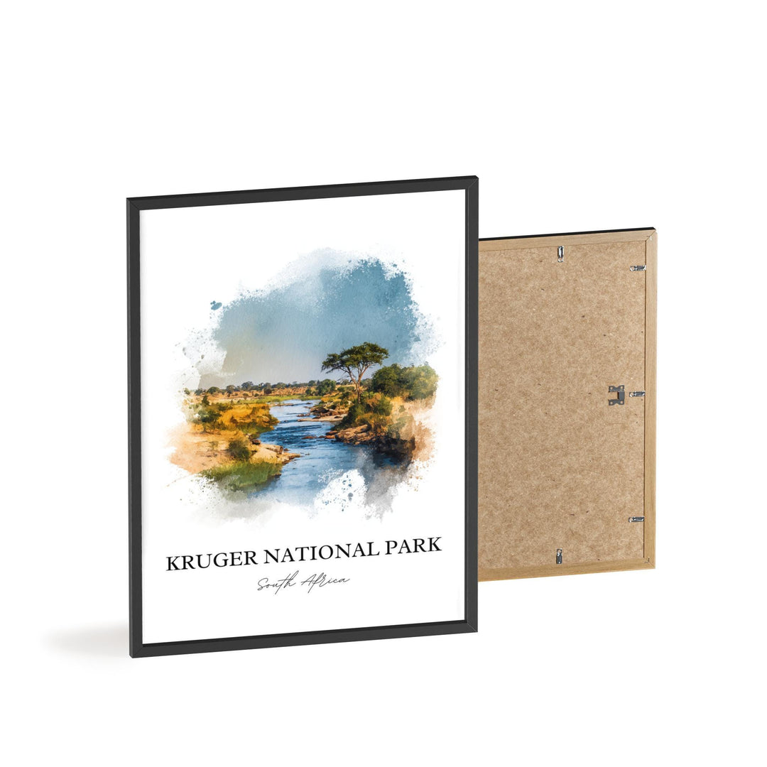 Kruger National Park Art, Kruger Park Print, Africa Watercolor Art, Kruger Natl Park Gift, Travel Print, Travel Poster, Housewarming Gift