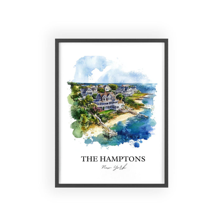 The Hamptons Wall Art, Montauk Print, Hamptons Watercolor Art, The Hamptons NY Gift, Travel Print, Travel Poster, Housewarming Gift