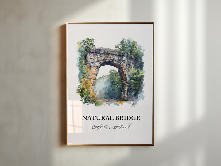 Natural Bridge State Resort Park, Kentucky – Watercolor Art Print