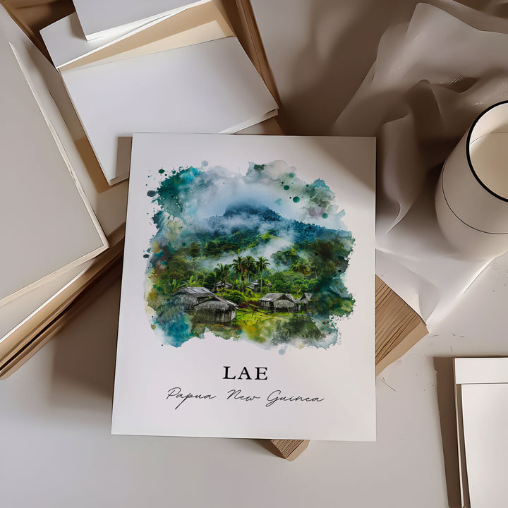 Lae Papua New Guinea Wall Art, Lae Print, Lae Watercolor, Lae Morobe Gift,