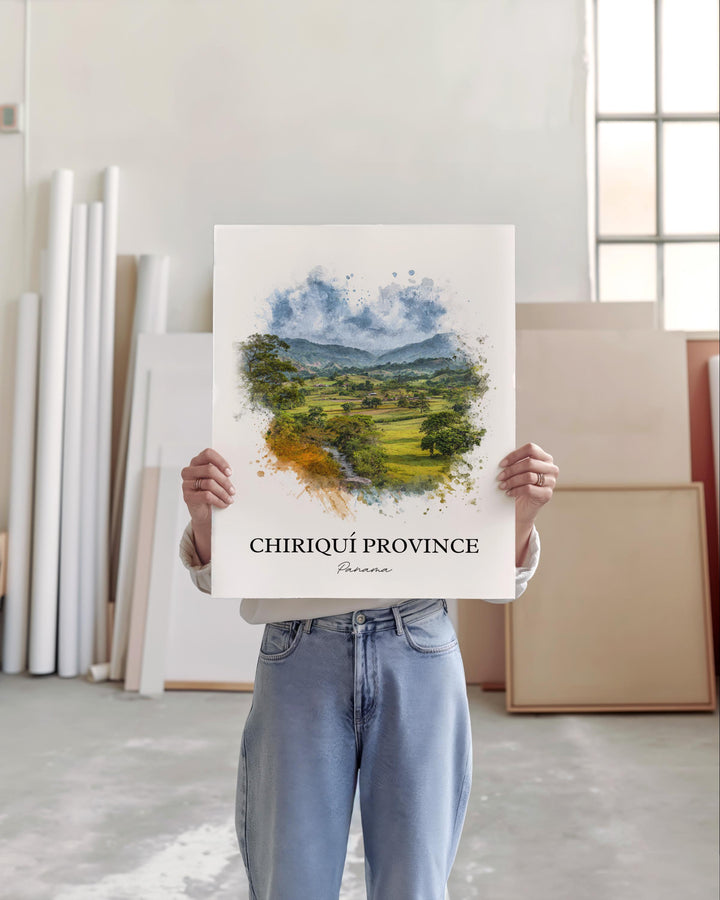 Chiriquí Province Wall Art, Panama Print, Panama Watercolor Art, Chiriquí Province Gift, Travel Print, Travel Poster, Housewarming Gift
