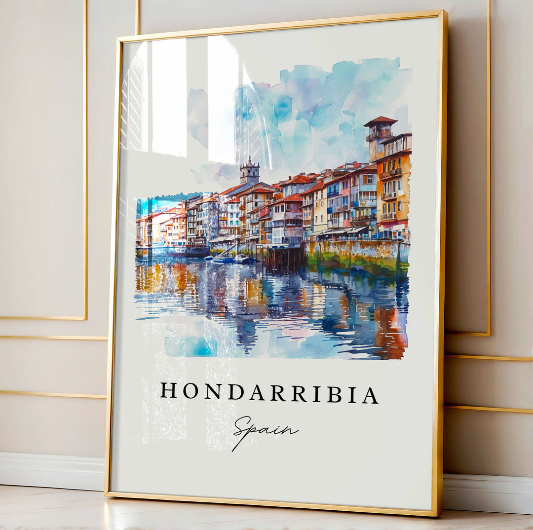 Hondarribia Spain wall art - Spain, Hondarribia print, Hondarribia Espana Wedding gift, Birthday present, Custom Text, Perfect Gift