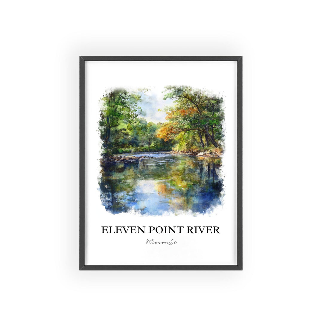 Eleven Point River Art, Ozarks Print, Ozarks Watercolor Art, Eleven Point River Gift, Travel Print, Travel Poster, Housewarming Gift