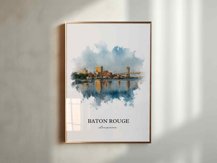 Baton Rouge, Louisiana – Watercolor Art Print