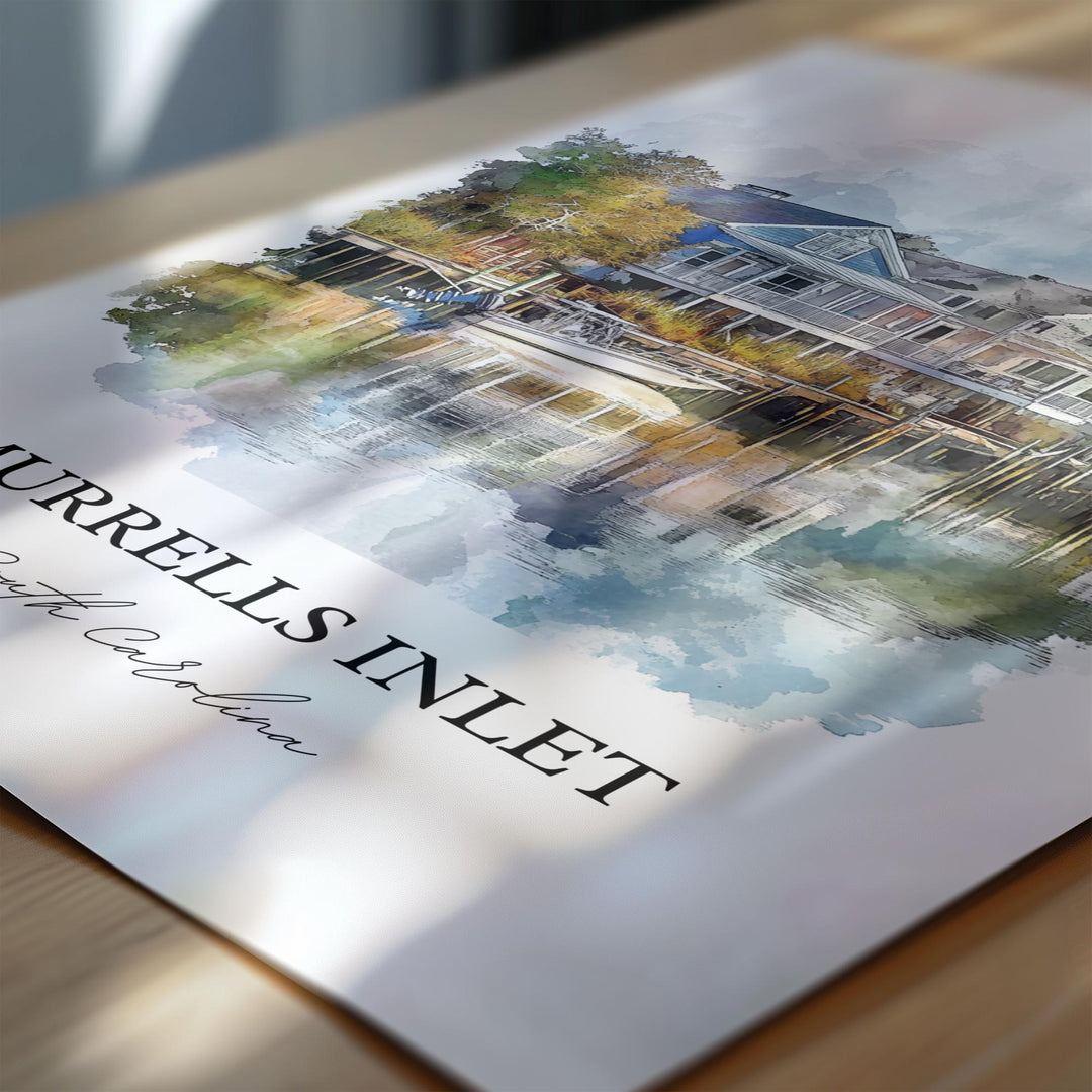Murrells Inlet SC Wall Art, Georgetown County Print, SC Watercolor Art, Murrells Inlet Gift, Travel Print, Travel Poster, Housewarming Gift
