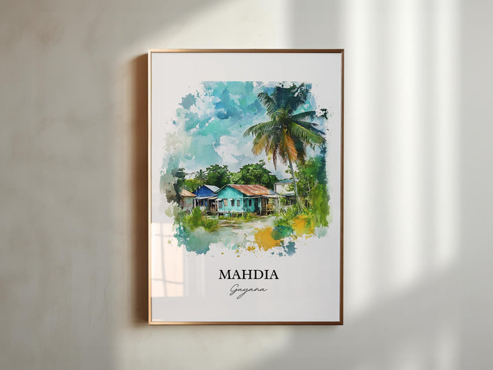 Mahdia Guyana Wall Art, Potaro-Siparuni Guyana Print, Guyana Watercolor, Mahdia Guyana Gift, Travel Print, Travel Poster, Housewarming Gift