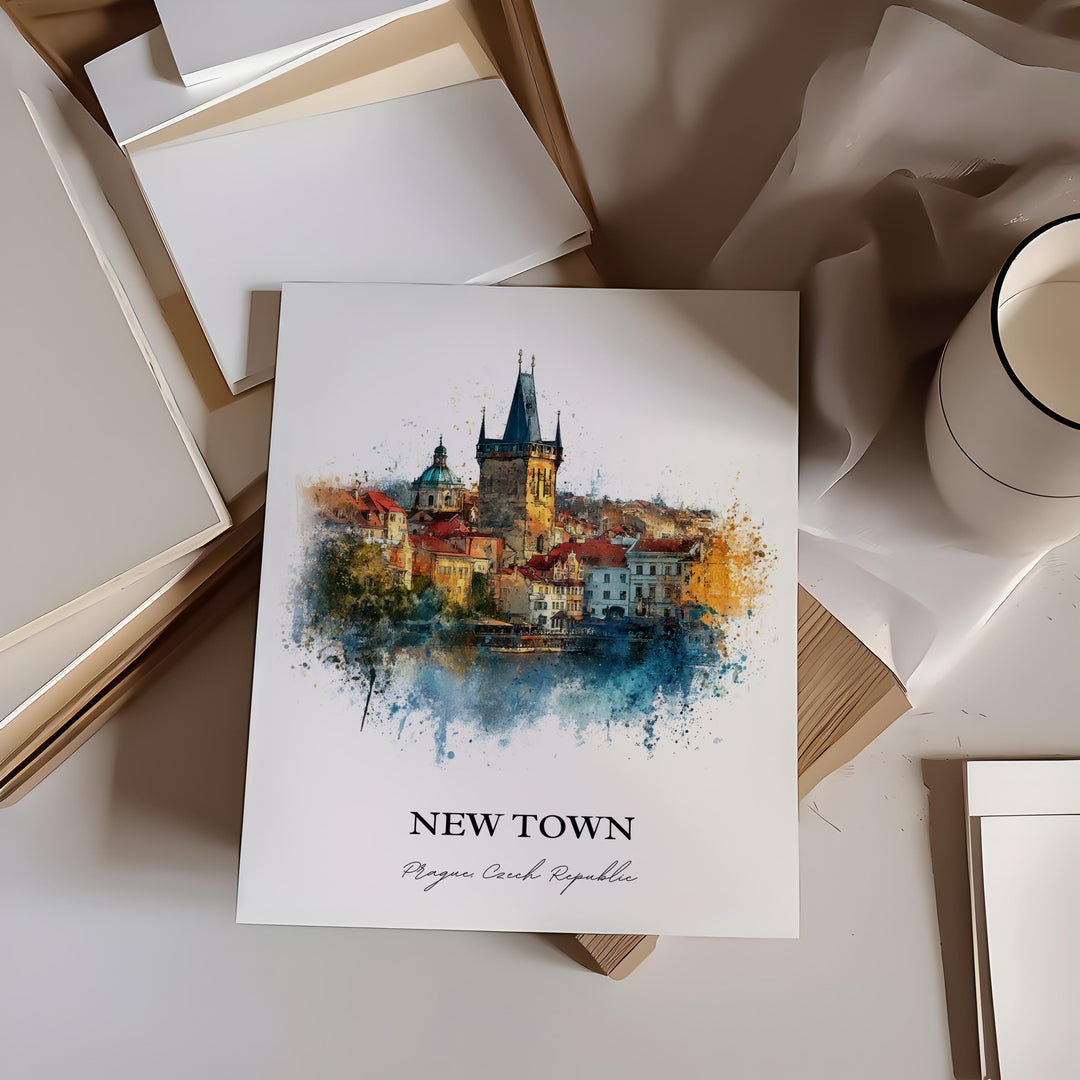 Prague, Czech Republic – Watercolor Art Print