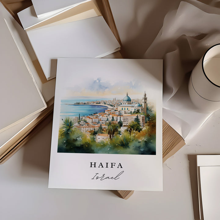 Haifa Israel wall art - Israel, Haifa poster, Haifa Wedding gift, Haifa Israel Birthday present, Custom Text, Personalized Gift