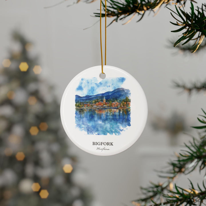 Bigfork Montana Ornament: Unique Bigfork MT Souvenir, Montana Xmas Decor, and Authentic Bigfork MT Gift