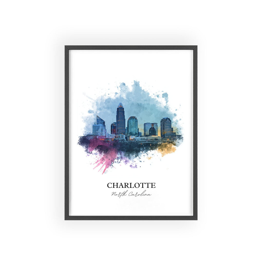 Charlotte, North Carolina – Watercolor Art Print