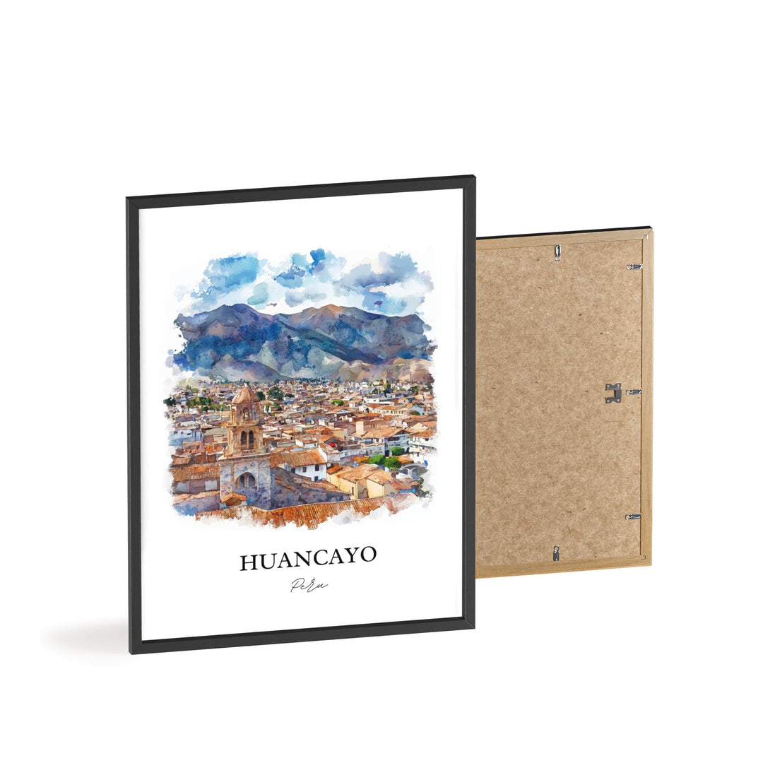 Huancayo Wall Art, Huancayo Peru Print, Peru Watercolor Art, Huancayo Gift, Travel Print, Travel Poster, Housewarming Gift