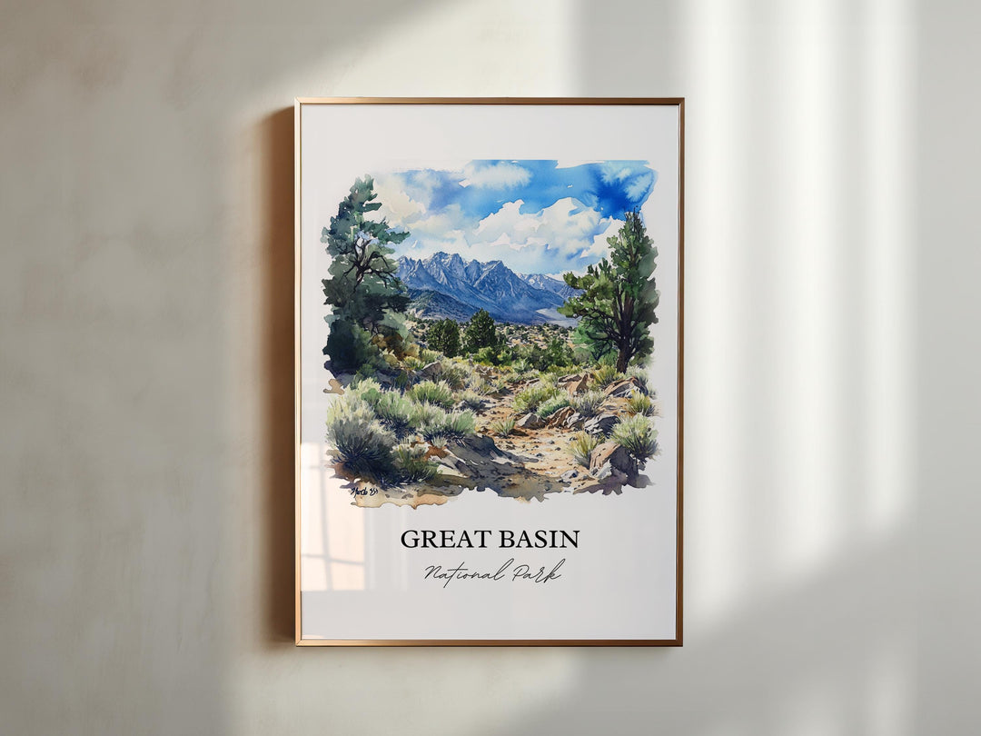 Great Basin National Park Wall Art, Nevada Print, Nevada Watercolor, White Pine County Gift, Travel Print, Travel Poster, Housewarming Gift