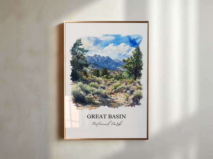 Great Basin National Park Wall Art, Nevada Print, Nevada Watercolor, White Pine County Gift, Travel Print, Travel Poster, Housewarming Gift