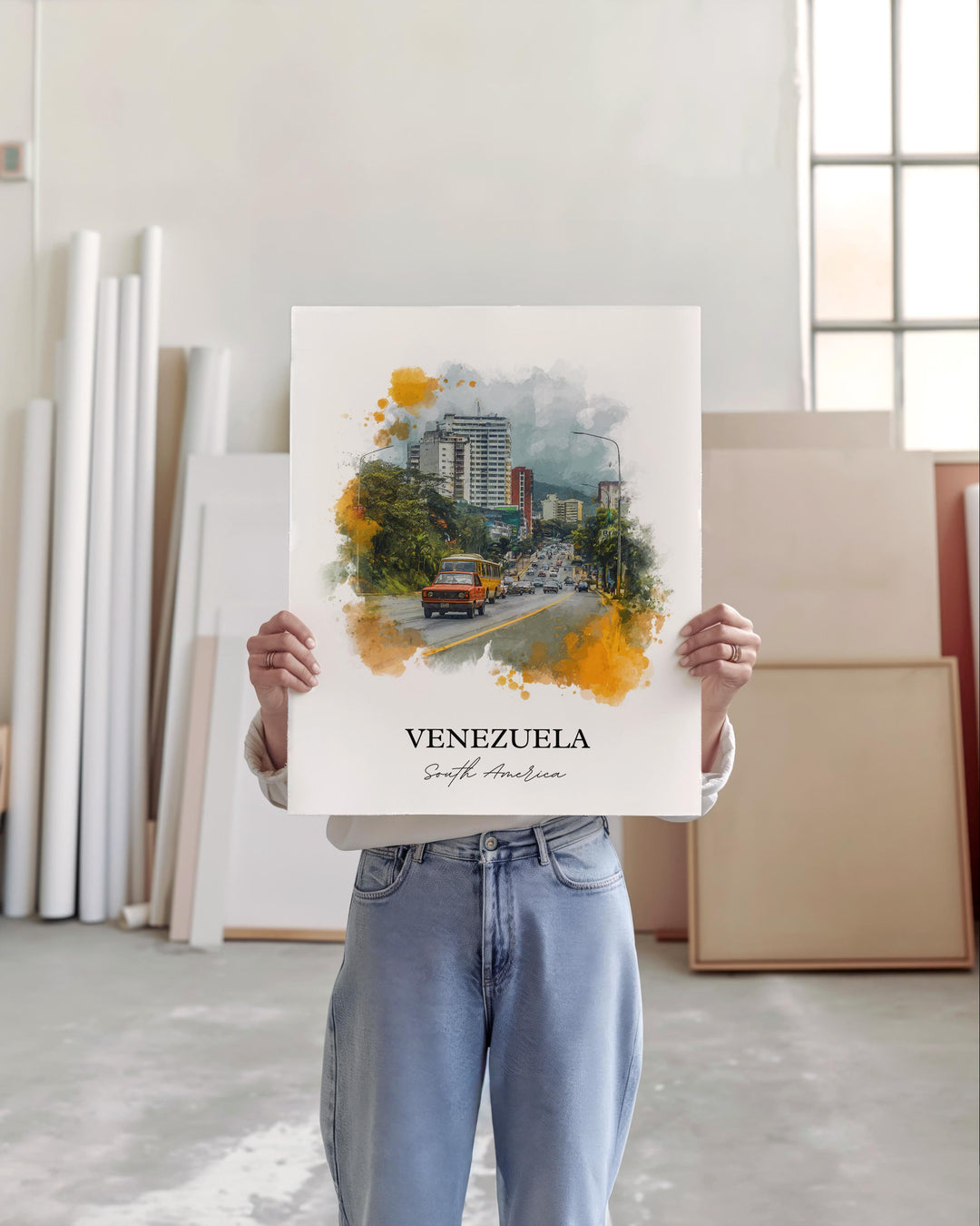 Venezuela Wall Art, Venezuela Print, Venezuela Watercolor Art, Venezuela Gift, Travel Print, Travel Poster, Housewarming Gift